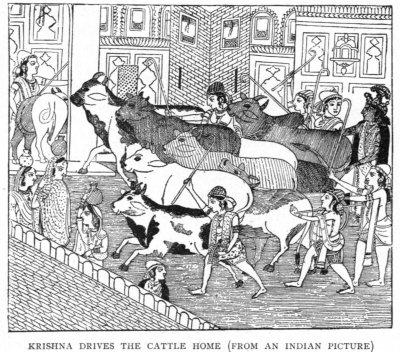 Krishna Drives Cattle